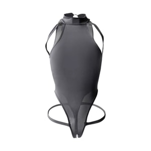 Nocturne Trace Bodysuit High-Neck Sheer Crotchless One-Piece with Cold Minimalist Silhouette One Suit