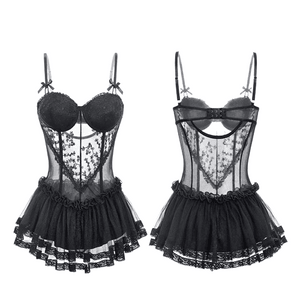 French Light Luxury Lace Underwire Corset Vest Skirt Sexy Lingerie Sexy Backless Set