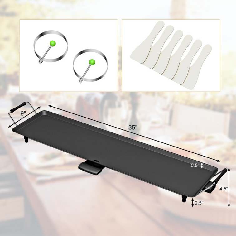 35 Electric Griddle Teppanyaki Grill With Adjustable Temperature 3
