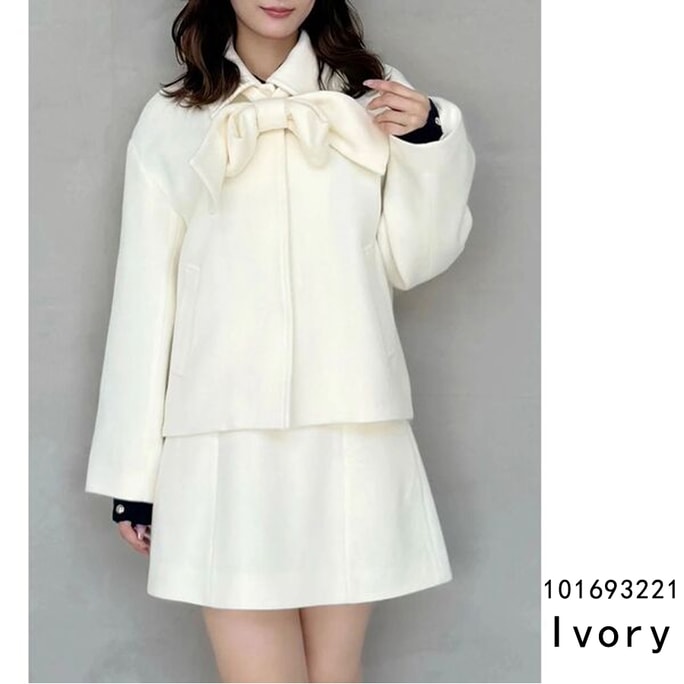 【日本直送】MERCURYDUO 大きなリボン付きショートジャケット アイボリーホワイト フリーサイズ (1枚)