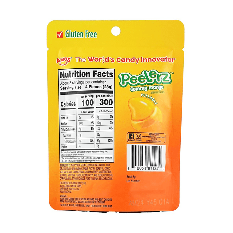 美國 AMOS PEELERZ 葡萄口味剝皮軟糖 趣味果汁軟糖 85g 7