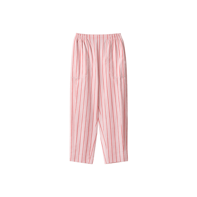 여성용 쿵푸 바지 잠옷 라운지웨어 521A 라이트 핑크 스트라이프 M