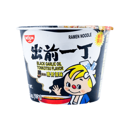 日本NISSIN日清 出前一丁 即食湯麵 黑蒜油豬骨湯口味 碗裝 106g