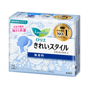 Laurier 樂而雅||棉柔超通透衛生無香型護墊(新舊包裝隨機發貨)||14CM 72片