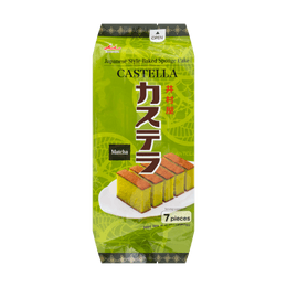 Castella Japanese Style Baked Sponge Cake Matcha Flavor 7 Slices 280g