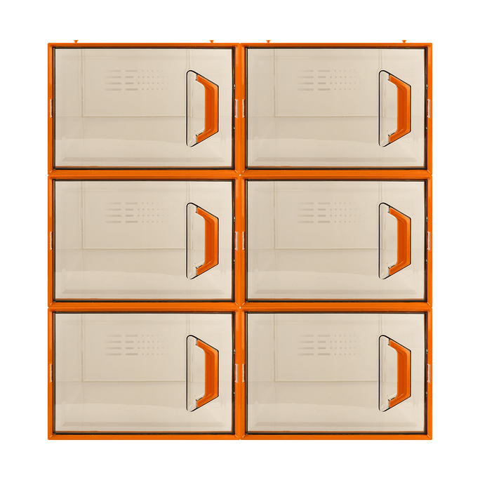 Pull-out Transparent Stackable Shoe Cabinet Shoe Rack Orange 6Pcs