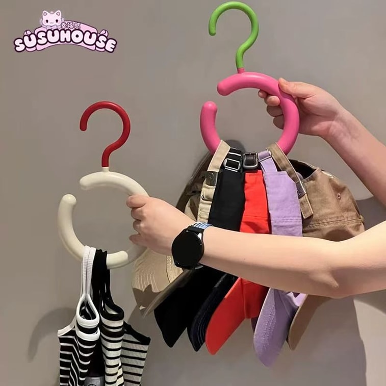 海蓝星 鸭舌帽收集神器 多巴胺挂钩 多巴胺红 安可拉白 360度旋转 加粗材质不变形 不滑落不留痕 2件  3