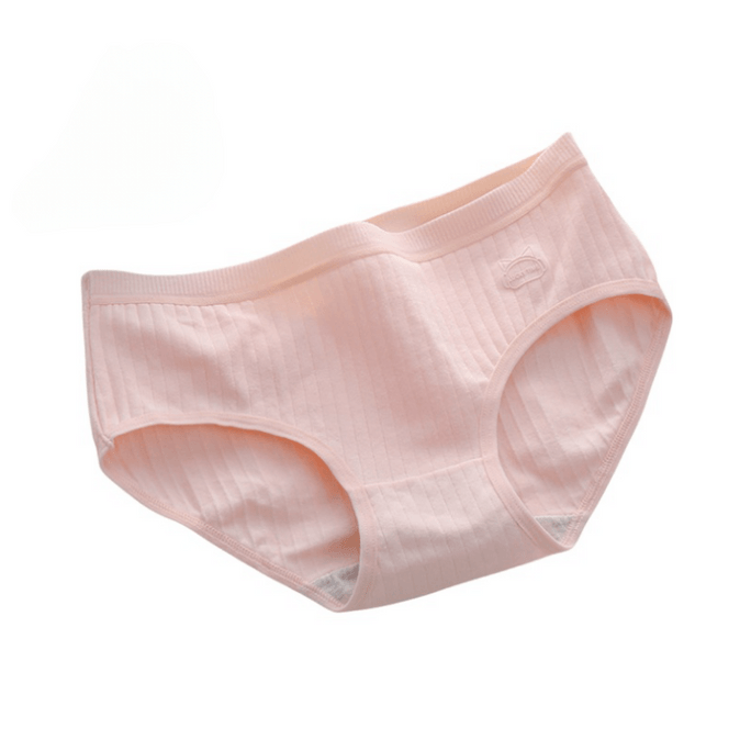 Mid Rise Underwear Pure Cotton No Trace Antibacterial Girls Short Triangle Pants Pink M