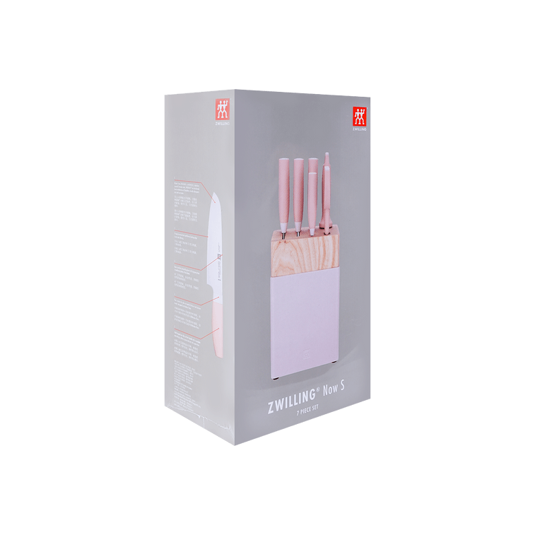 Knife Block Set Pink 7pcs 7