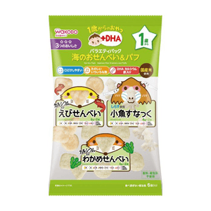 Snacks for 1-year-olds +DHA Variety Pack Sea Rice Crackers & Puffs [1bag]