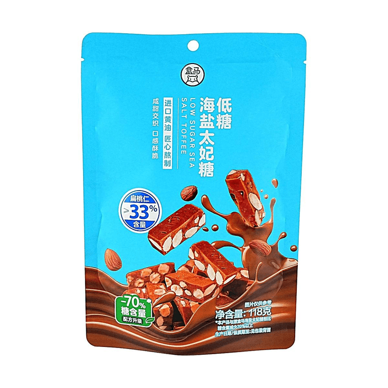 低糖質シーソルトトフィーキャンディ、アーモンド入りミルクキャラメル、4.16オンス 3