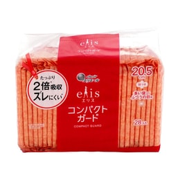 日本ELIS怡丽 便携式超薄瞬吸型卫生巾 日用型 有护翼 205mm 28枚入 包装随机发送