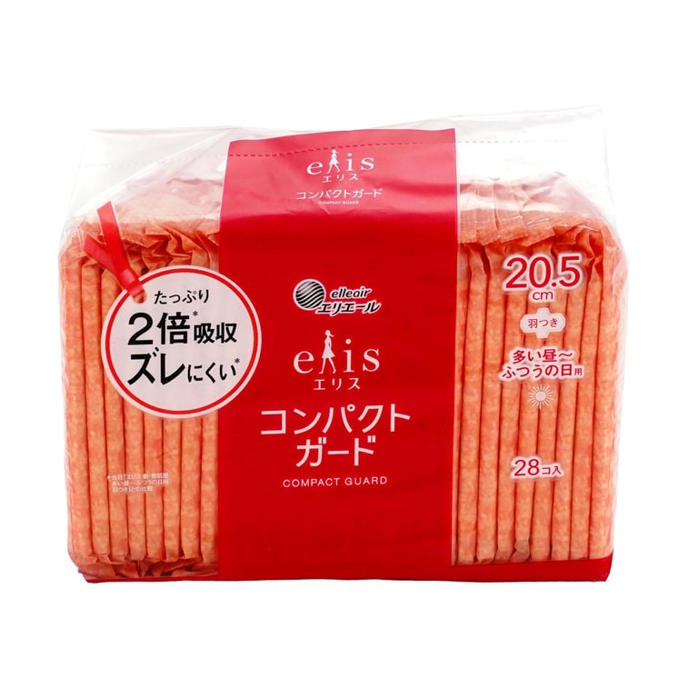 日本ELIS怡麗 便攜式超薄瞬吸型衛生棉 日用型 有護翼 205mm 28枚入 包裝隨機發送 3