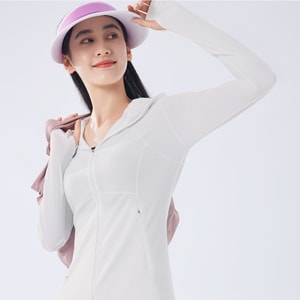 Women's Cool Slim Sports Sun Protection Clothing White 165/88a (L)