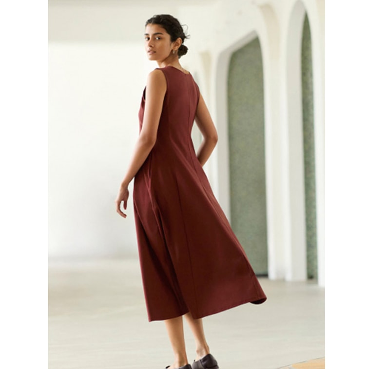[Livraison directe du Japon] Japon Uniqlo Modèle standard Vêtements pour femmes AIRism Nouvelle collection printemps/été Haute élasticité Robe sans manches Marron foncé Taille S 1 pièce 3