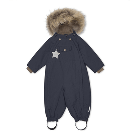 Kids MATWISTI Snowsuit With Fur Hat Blue Night 18M