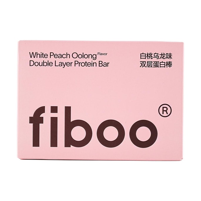 FIBOO 双层蛋白棒 饱腹零食抗饿神器 5个入 白桃乌龙味 低卡 代餐【新口味】