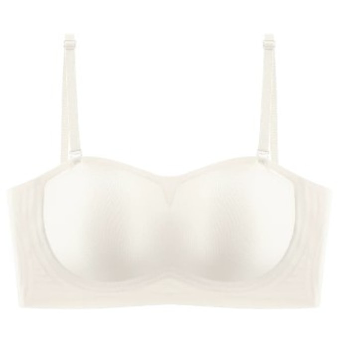 Strapless Bra Champagne White 1PC Size XL—Non-Slip Invisible Bandeau