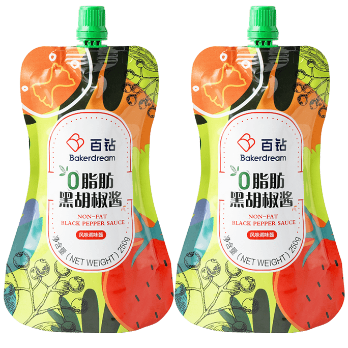 Zero Fat Black Pepper Sauce 250g * 2 bags