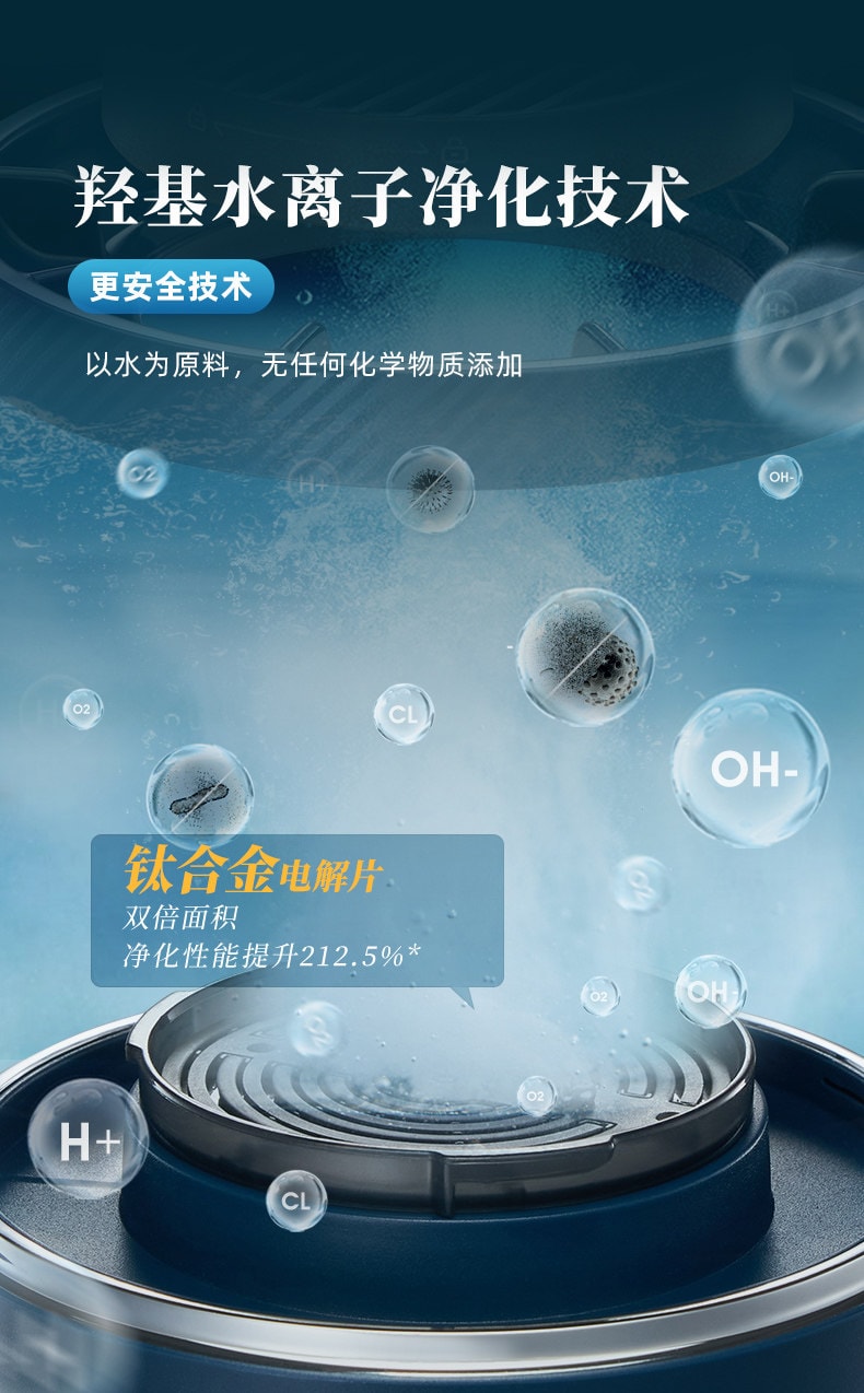 【中國直郵】 東菱 轉轉蔬果清洗機洗菜神器蔬果清潔食材洗菜機 靜謐藍【鈦合金電解片 淨化效果好】1個