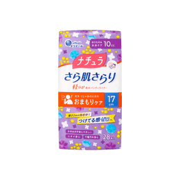 日本ELIS怡丽 NATURA  瞬吸不沾肤吸水棉质护垫 10cc 170mm 28枚入