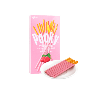 Pocky Strawberry Cream Cookie Sticks, 2.46oz