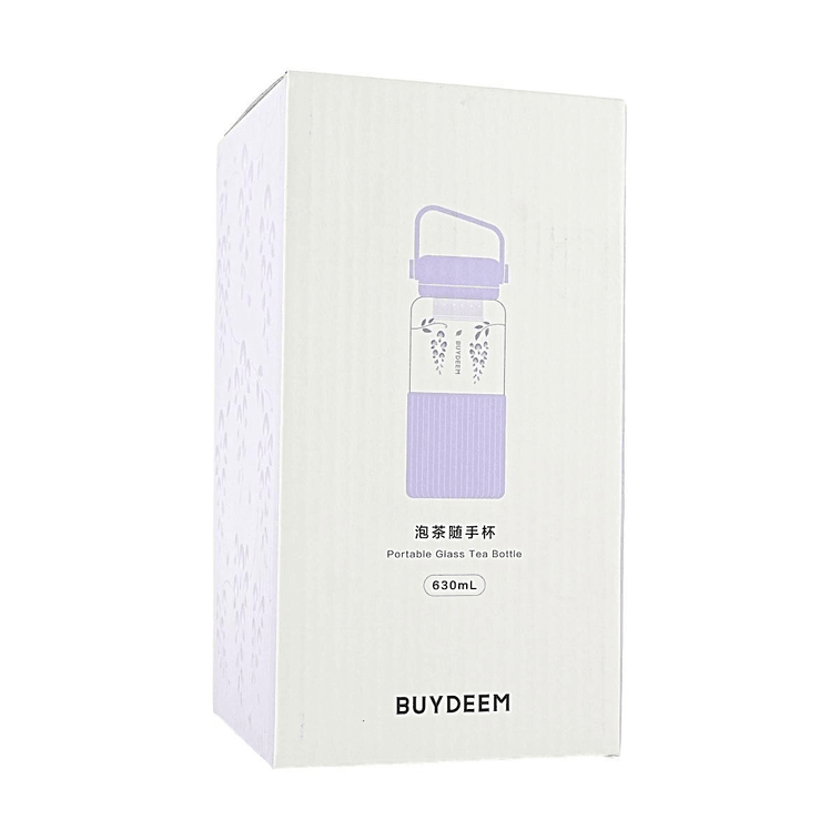Portable Glass Tea Bottle, 630ml, Purple Wisteria CD1009 11