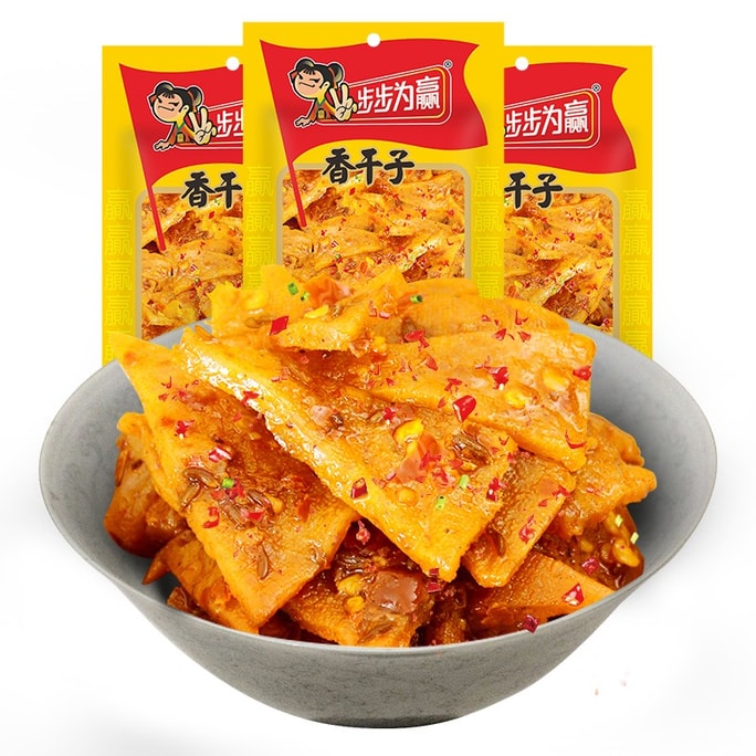 【中国直邮】 步步为赢 【香干子50gX2包】豆腐干麻辣零食湖南特产零食豆干香辣小吃零食 香干子50gX2包