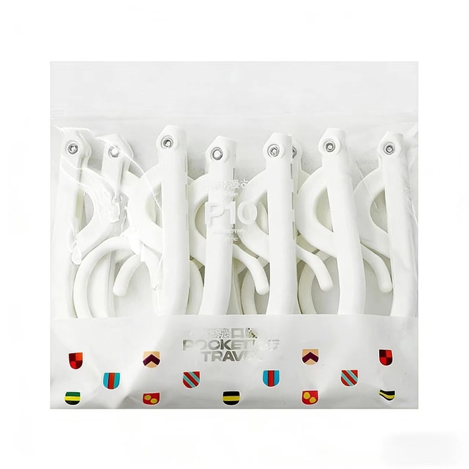 [중국 직배송] 휴대용 접이식 옷걸이, 여행, 호텔, 출장, 옷 건조, 양말, 속옷 보관에 적합 (10개입)