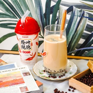 香飘飘 原叶现泡奶茶 糯糯红豆 74g【茶香清新+沙糯红豆超绝搭配!!】【小红书爆款】