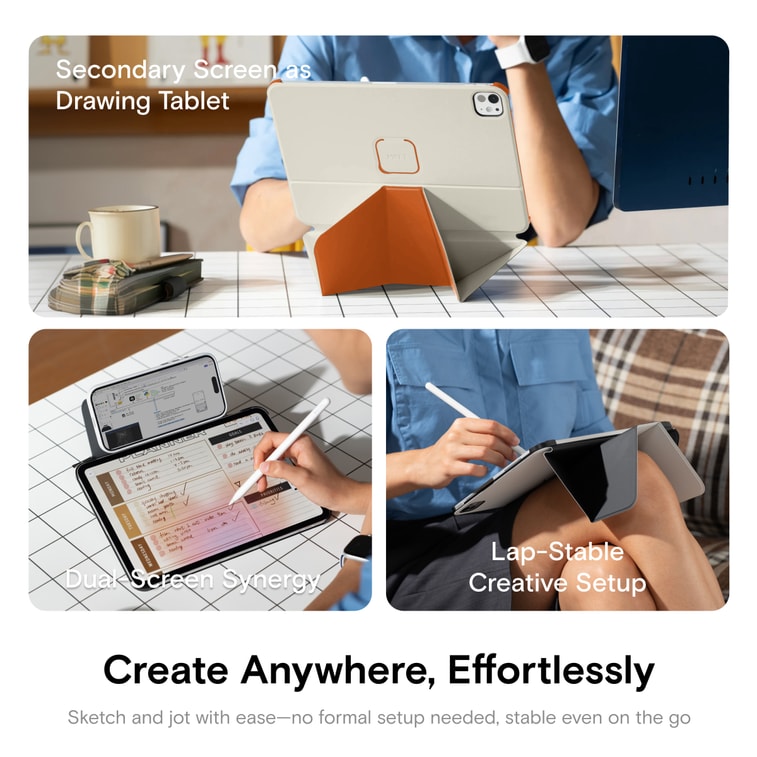 MOFT Dynamic Folio平板电脑灵动保护套 iPad Pro 11英寸 4th 2022 / 3rd 2021 / 2nd 2020 20+角度 自动唤醒/睡眠 超薄 岩石灰 带边角保护 3