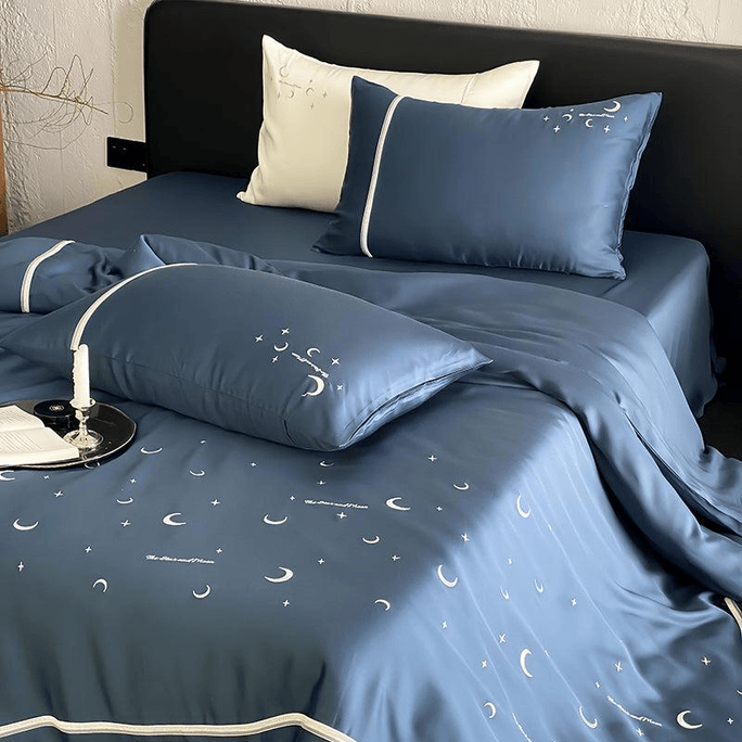 Starlit Embrace Bedding Set Blue King Size