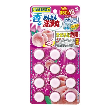 【日本直邮】KOBAYASHI小林制药 多功能强力下水道清洗丸 水蜜桃香 12枚入