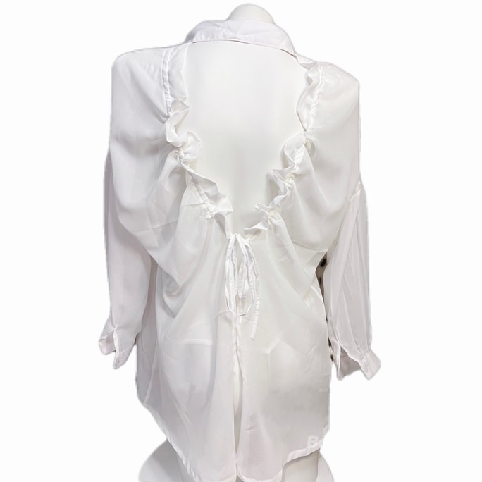 Bella's Fantasy Sexy See-through Lingerie Chiffon T Shirt Pajamas Loungewear One Size White