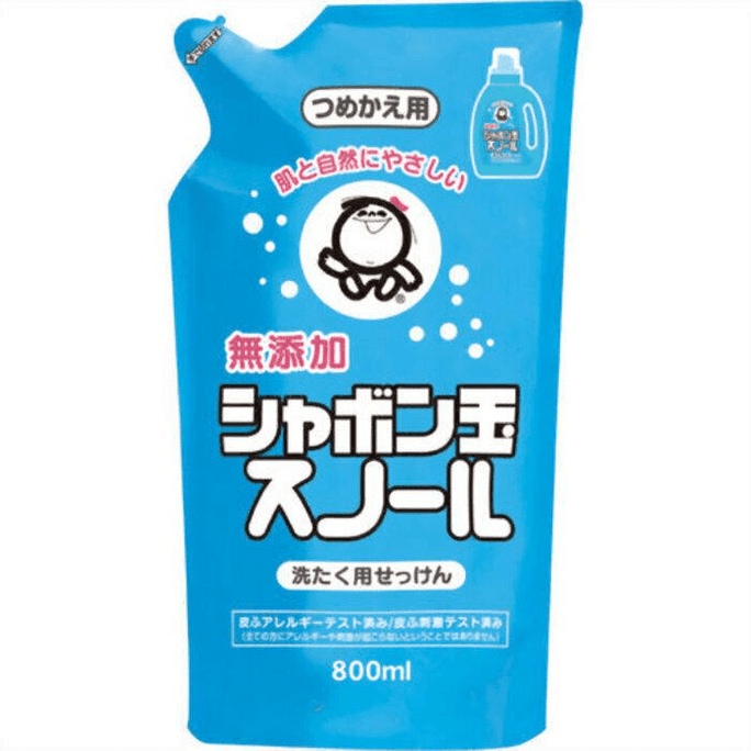 【日本直邮】 日本 SHABONDAMA シャボン玉 洗濯洗剤 詰替用 800ml 無添加 シルク・カシミヤ用 洗剤 妊婦・子供用