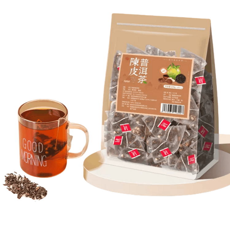 中国直邮】闫济堂陈皮普洱茶入口醇厚滑爽回味甘活世50包/袋- 亚米