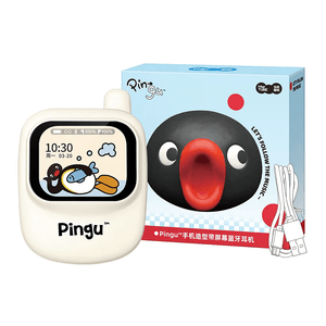 Pingu 스크린 헤드폰 터치스크린 블루투스 노이즈 캔슬링 인이어 이어폰 실용적인 생일 선물 (여아용) 기본 버전 1개
