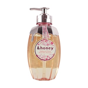 日本&HONEY安蒂花子 絲滑潤澤洗髮露 蜂蜜順滑洗髮水 440ml 減少打結 保濕光滑【櫻花限定版】