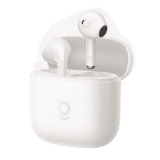 W04 Bluetooth Earbuds Wireless Semi-In-Ear Call Noise Cancellation Ultra-Long Battery Life Moonlight White 1 Pair