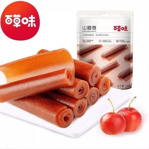 百草味山楂卷228g/袋 清香酸甜果脯山楂條、蜜餞、 果丹皮、山楂卷休閒零食山楂糕北京捲入口細膩自然酸甜