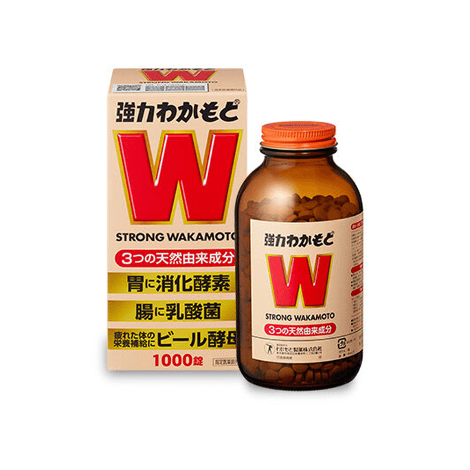 【日本直邮】WAKAMOTO若元 促进肠道蠕动促消化 强力酵素片 1000粒
