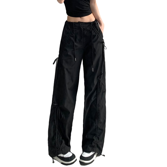 New Sweet Cool Spicy Girl Design Bow Work Pants Black S