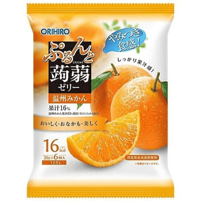 日本直送：オリヒロ こんにゃくゼリー（20g）オレンジ風味プリン お子様向けスナック