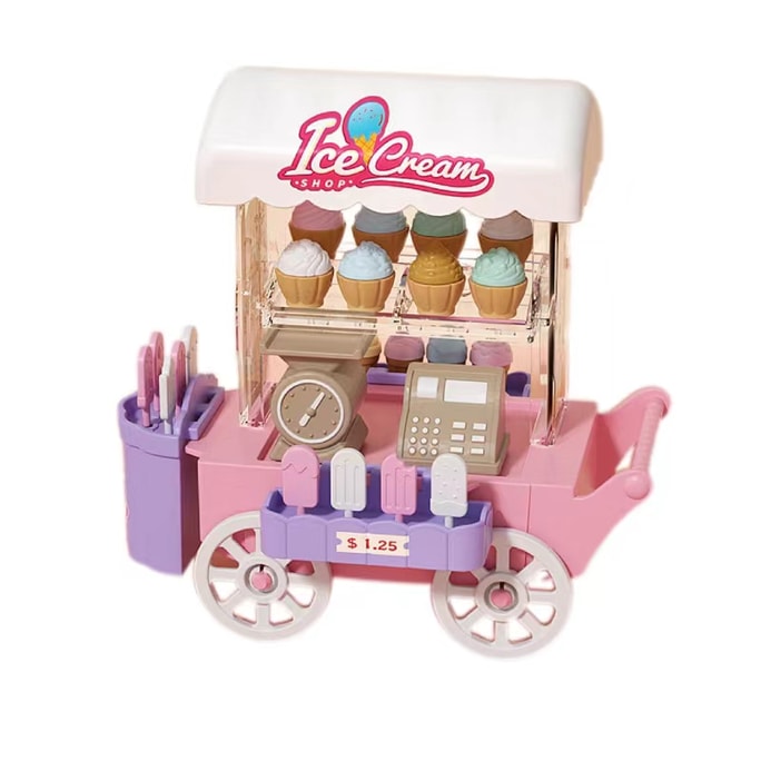 Children's Toy Dessert Cart Scene Cabin/Intellectual Development/Parent-Child Interaction -Ice Cream Truck 1Pc