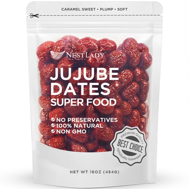 NESTLADY Jujube/Red Date Healthy Snacks No Preservative Non-GMO 100% Natural 1lb(454g)