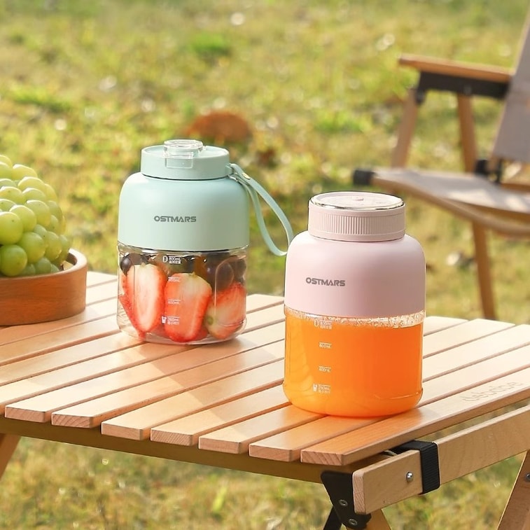 Juice cup large capacity wireless portable multifunctional can be crushed ice avocado green [single cup double lid] 1 pa 3