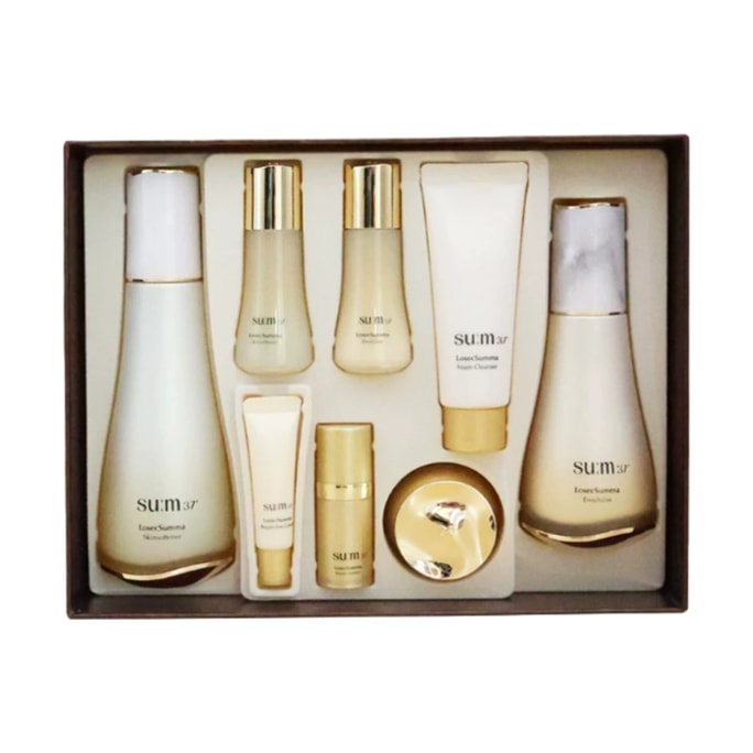 【香港直邮】 韩国 SU:M37° 苏秘 呼吸鎏金罗马套装水150ml+20ml,乳110ml+20ml,洁面40ml,面霜10ml,精华8ml,眼霜6ml