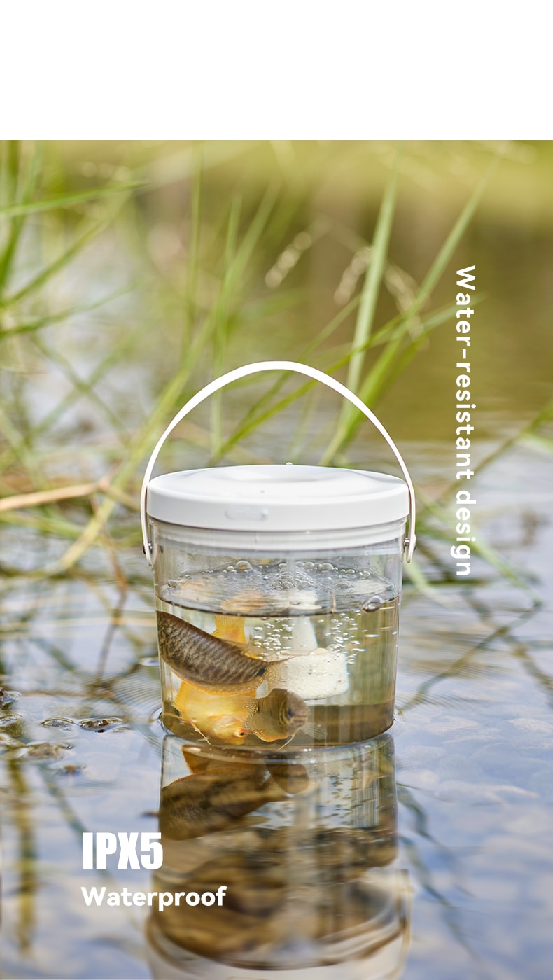 OLAYKS 魚缸新款小型桌上型工作便攜式戶外打氧無線注氧金魚缸