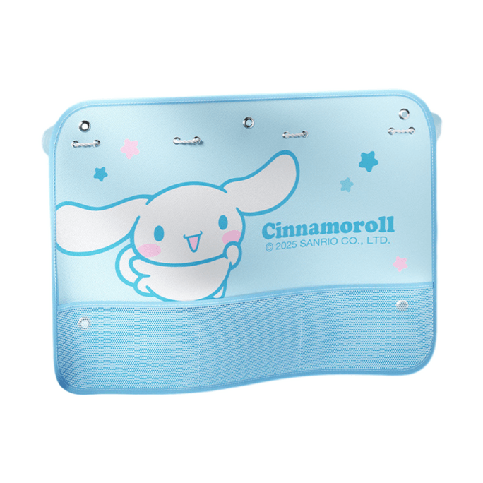 日本 SANRIO 車載カーテン 吸盤式 車窓 日焼け止め シェーディング 収納 メッシュバッグ オーガナイザー ベビー 車載 プライバシー - シナモロール 1個