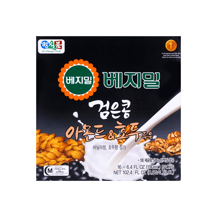 검은콩 아몬드 호두 두유 6.4 fl oz*16팩【고칼슘 영양】【비타민 D3 함유】 3